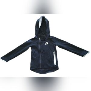Nike Jacket Youth Size XS Long Sleeve Full Diagonal Zip, Zip Pockets Black Nylon